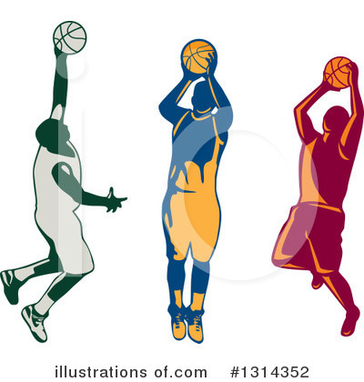 Royalty-Free (RF) Basketball Player Clipart Illustration by patrimonio - Stock Sample #1314352