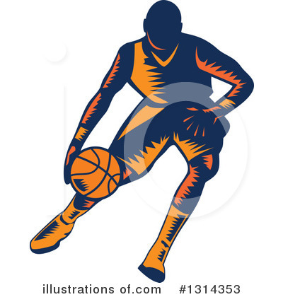 Royalty-Free (RF) Basketball Player Clipart Illustration by patrimonio - Stock Sample #1314353
