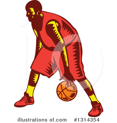 Royalty-Free (RF) Basketball Player Clipart Illustration by patrimonio - Stock Sample #1314354