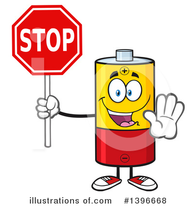 Royalty-Free (RF) Battery Character Clipart Illustration by Hit Toon - Stock Sample #1396668