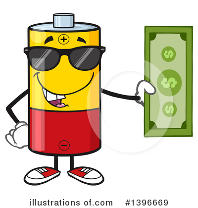 Battery Character Clipart #1396669 by Hit Toon