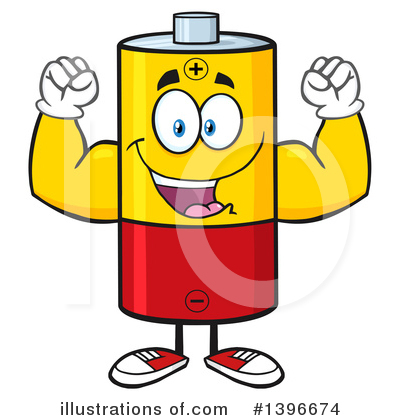 Battery Character Clipart #1396674 by Hit Toon