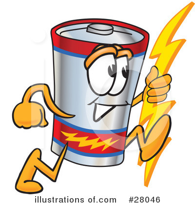 Royalty-Free (RF) Battery Character Clipart Illustration by Mascot Junction - Stock Sample #28046