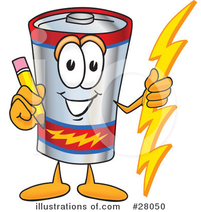 Royalty-Free (RF) Battery Character Clipart Illustration by Mascot Junction - Stock Sample #28050