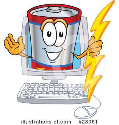Royalty-Free (RF) Battery Character Clipart Illustration by Mascot Junction - Stock Sample #28061