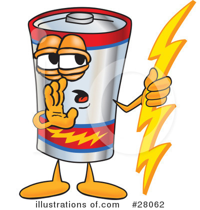Royalty-Free (RF) Battery Character Clipart Illustration by Mascot Junction - Stock Sample #28062