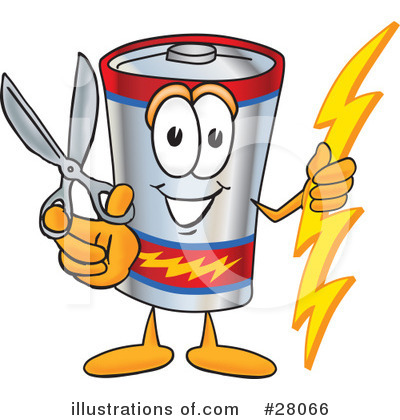 Battery Character Clipart #28066 by Mascot Junction