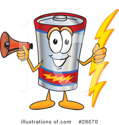 Royalty-Free (RF) Battery Character Clipart Illustration by Mascot Junction - Stock Sample #28070