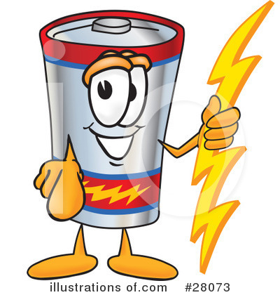 Battery Character Clipart #28073 by Mascot Junction