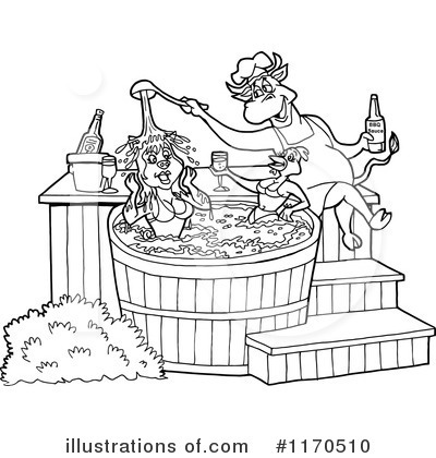 Hot Tub Clipart #1170510 by LaffToon