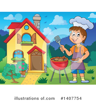 Royalty-Free (RF) Bbq Clipart Illustration by visekart - Stock Sample #1407754