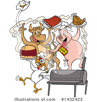 Royalty-Free (RF) Bbq Clipart Illustration by LaffToon - Stock Sample #1432423
