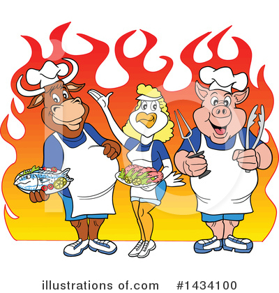 Royalty-Free (RF) Bbq Clipart Illustration by LaffToon - Stock Sample #1434100