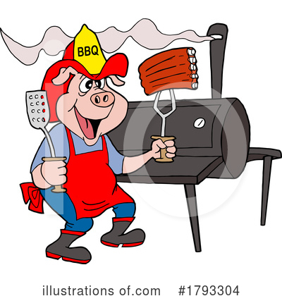 Royalty-Free (RF) Bbq Clipart Illustration by LaffToon - Stock Sample #1793304