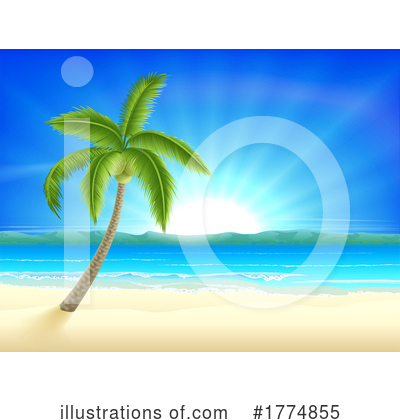 Tropical Beach Clipart #1774855 by AtStockIllustration