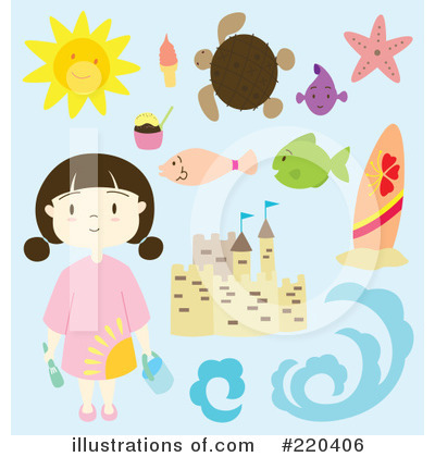 Royalty-Free (RF) Beach Clipart Illustration by Cherie Reve - Stock Sample #220406