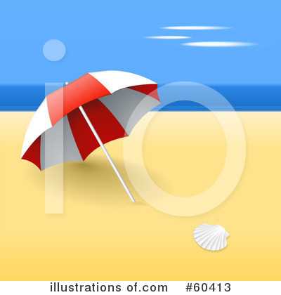 Royalty-Free (RF) Beach Umbrella Clipart Illustration by Oligo - Stock Sample #60413