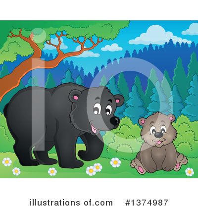 Royalty-Free (RF) Bear Clipart Illustration by visekart - Stock Sample #1374987
