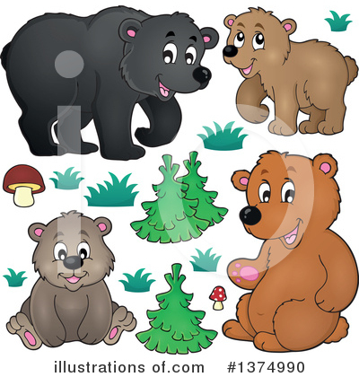 Royalty-Free (RF) Bear Clipart Illustration by visekart - Stock Sample #1374990