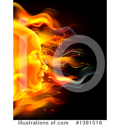 Flaming Face Clipart #1381518 by AtStockIllustration