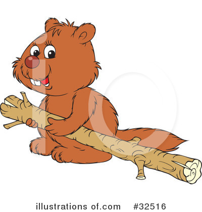 Royalty-Free (RF) Beaver Clipart Illustration by Alex Bannykh - Stock Sample #32516