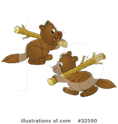 Royalty-Free (RF) Beaver Clipart Illustration by Alex Bannykh - Stock Sample #32590