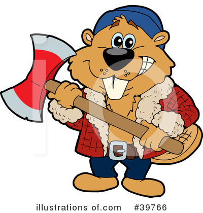 Royalty-Free (RF) Beaver Clipart Illustration by Dennis Holmes Designs - Stock Sample #39766