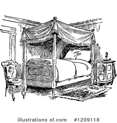 Royalty-Free (RF) Bedroom Clipart Illustration by Prawny Vintage - Stock Sample #1209118
