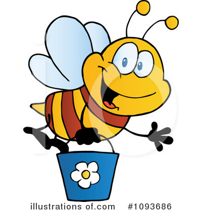 Royalty-Free (RF) Bee Clipart Illustration by Hit Toon - Stock Sample #1093686