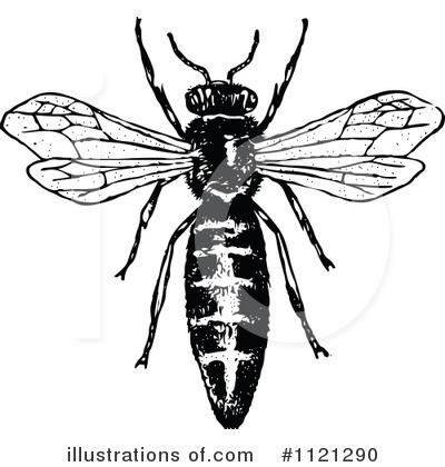 Royalty-Free (RF) Bee Clipart Illustration by Prawny Vintage - Stock Sample #1121290