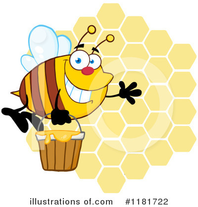 Royalty-Free (RF) Bee Clipart Illustration by Hit Toon - Stock Sample #1181722