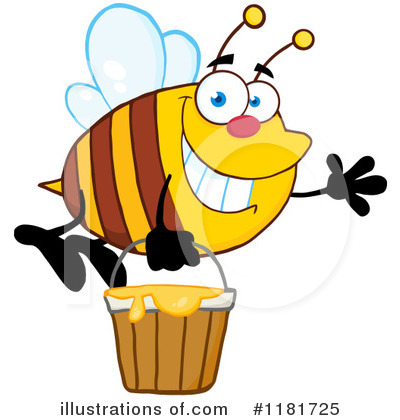 Royalty-Free (RF) Bee Clipart Illustration by Hit Toon - Stock Sample #1181725
