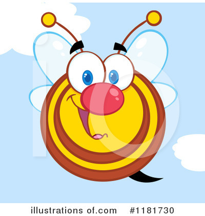 Royalty-Free (RF) Bee Clipart Illustration by Hit Toon - Stock Sample #1181730