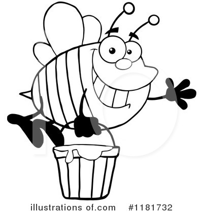 Royalty-Free (RF) Bee Clipart Illustration by Hit Toon - Stock Sample #1181732