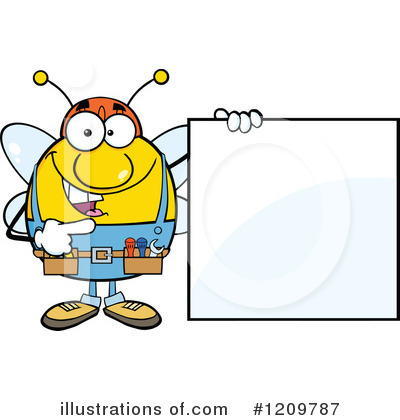 Royalty-Free (RF) Bee Clipart Illustration by Hit Toon - Stock Sample #1209787