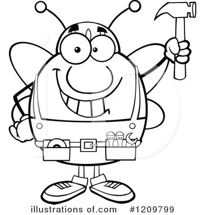 Royalty-Free (RF) Bee Clipart Illustration by Hit Toon - Stock Sample #1209799