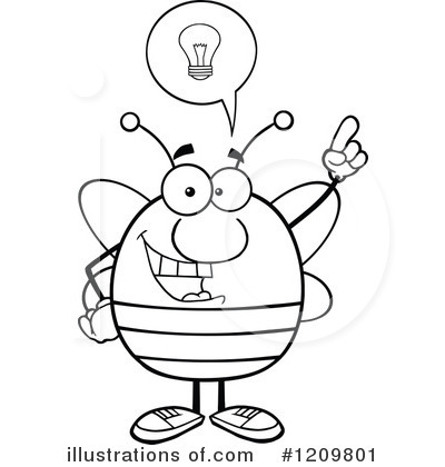 Royalty-Free (RF) Bee Clipart Illustration by Hit Toon - Stock Sample #1209801