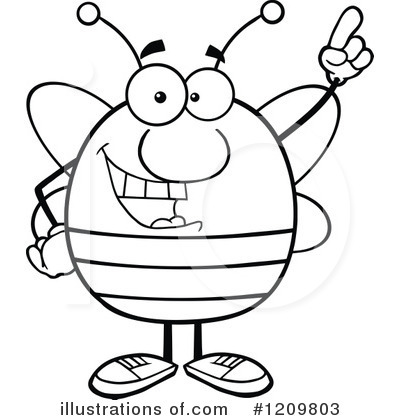 Royalty-Free (RF) Bee Clipart Illustration by Hit Toon - Stock Sample #1209803