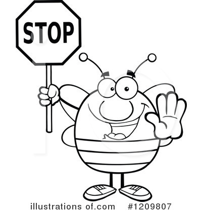 Royalty-Free (RF) Bee Clipart Illustration by Hit Toon - Stock Sample #1209807