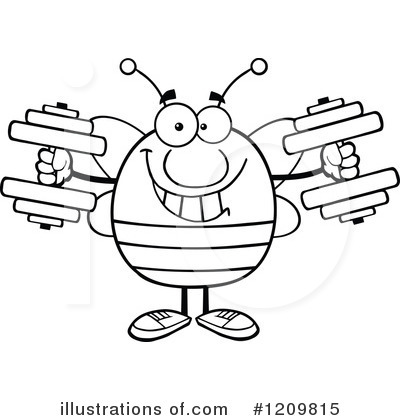 Royalty-Free (RF) Bee Clipart Illustration by Hit Toon - Stock Sample #1209815