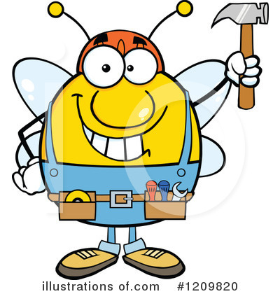 Royalty-Free (RF) Bee Clipart Illustration by Hit Toon - Stock Sample #1209820