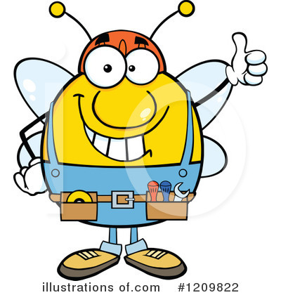 Royalty-Free (RF) Bee Clipart Illustration by Hit Toon - Stock Sample #1209822