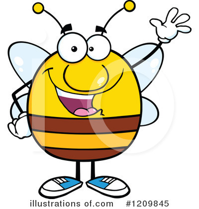 Royalty-Free (RF) Bee Clipart Illustration by Hit Toon - Stock Sample #1209845