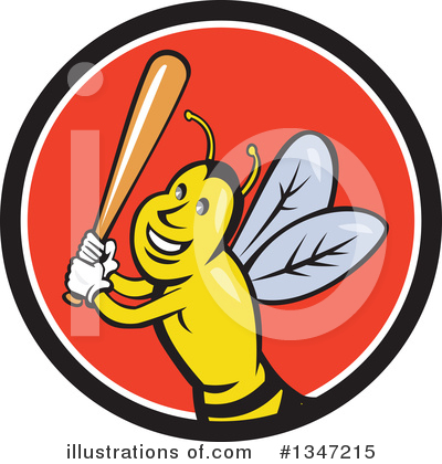 Royalty-Free (RF) Bee Clipart Illustration by patrimonio - Stock Sample #1347215