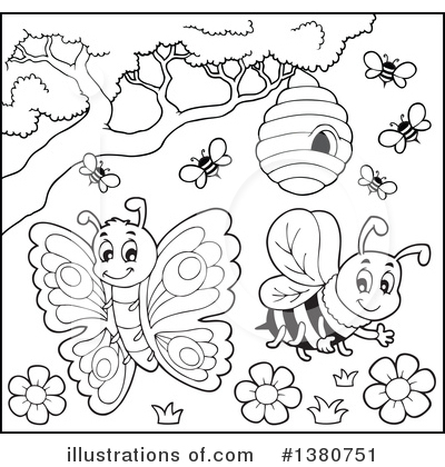 Royalty-Free (RF) Bee Clipart Illustration by visekart - Stock Sample #1380751