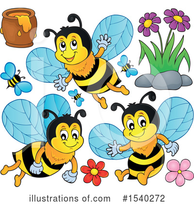Royalty-Free (RF) Bee Clipart Illustration by visekart - Stock Sample #1540272