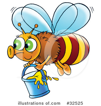 Royalty-Free (RF) Bee Clipart Illustration by Alex Bannykh - Stock Sample #32525