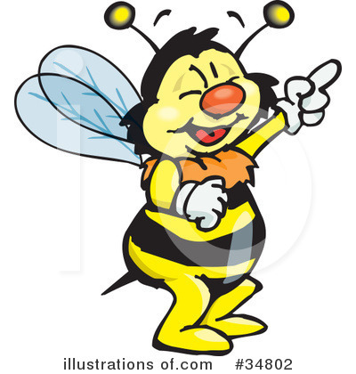 Royalty-Free (RF) Bee Clipart Illustration by Dennis Holmes Designs - Stock Sample #34802