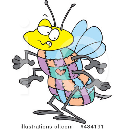 Royalty-Free (RF) Bee Clipart Illustration by toonaday - Stock Sample #434191