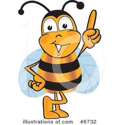 Royalty-Free (RF) Bee Clipart Illustration by Mascot Junction - Stock Sample #6732